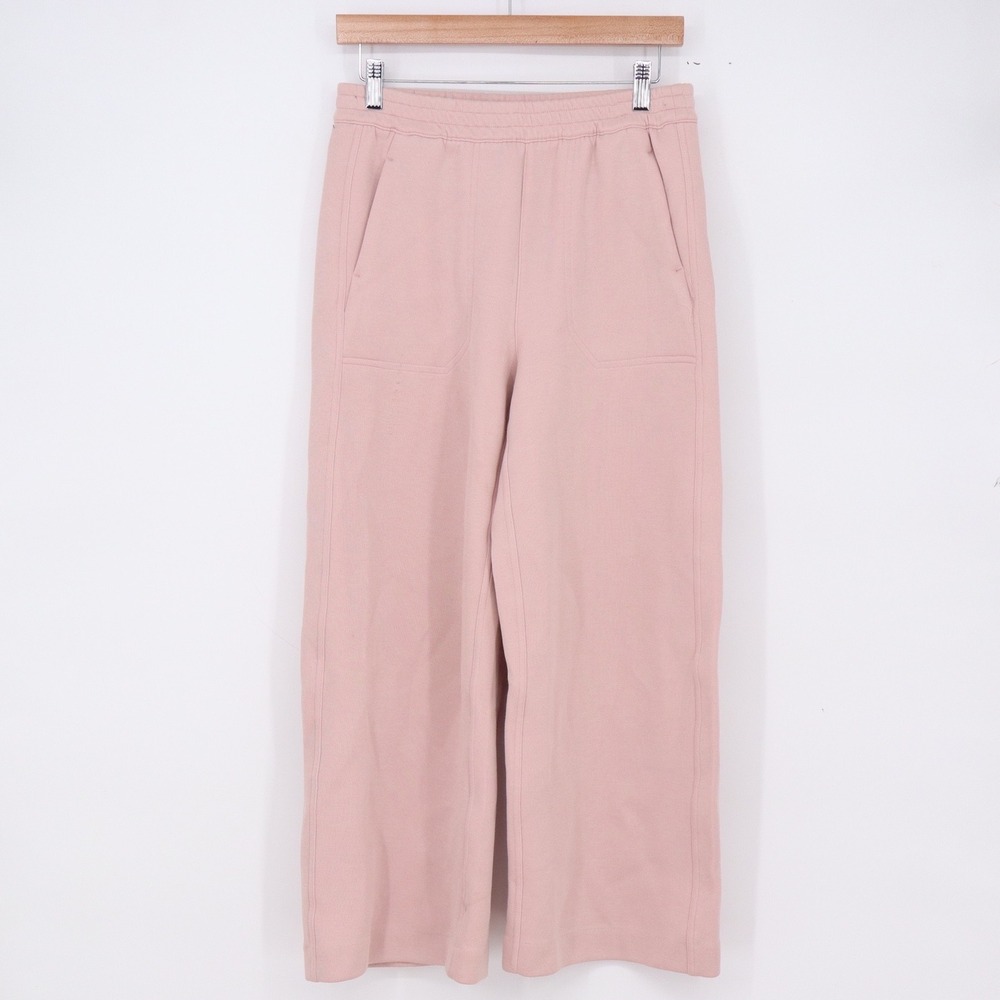 Banana Republic Pants Womens XS Wide Leg Pink Cropped Knit Elastic Waist Good